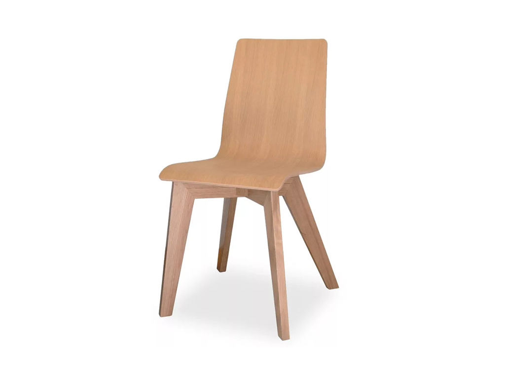 Moderní dřevěná jídelní židle MIRKA s ergonomickým sedákem a přírodní dýhou